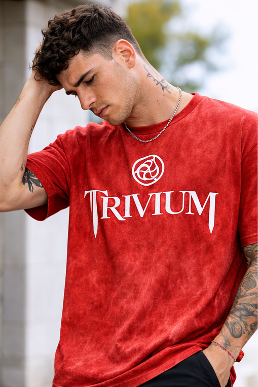 Vintage Acid Wash Trivium Graphic T-Shirt – Oversized