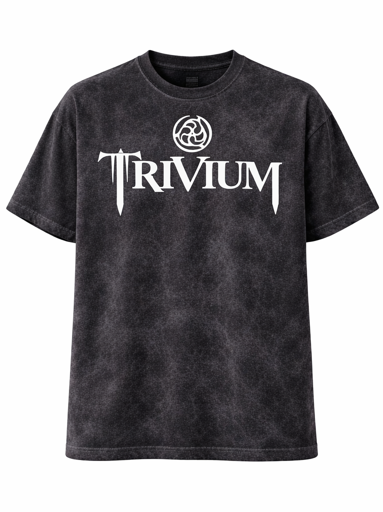 Vintage Acid Wash Trivium Graphic T-Shirt – Oversized