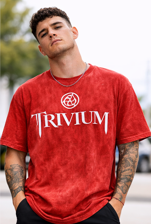 Vintage Acid Wash Trivium Graphic T-Shirt – Oversized