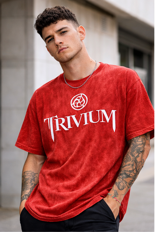 Vintage Acid Wash Trivium Graphic T-Shirt – Oversized