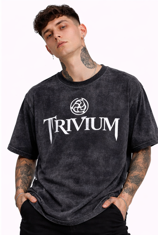 Vintage Acid Wash Trivium Graphic T-Shirt – Oversized