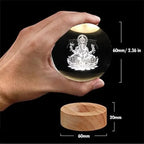Premium Lord Ganesh Crystal LED Night Lamp