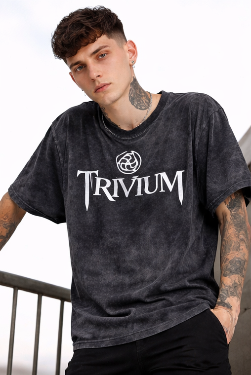 Vintage Acid Wash Trivium Graphic T-Shirt – Oversized